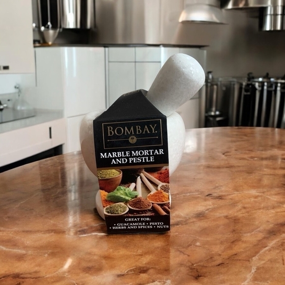 NIB Bombay Natural White Marble Mortar and Pestle Set
Spices Mortar and Pestle - Picture 1 of 4